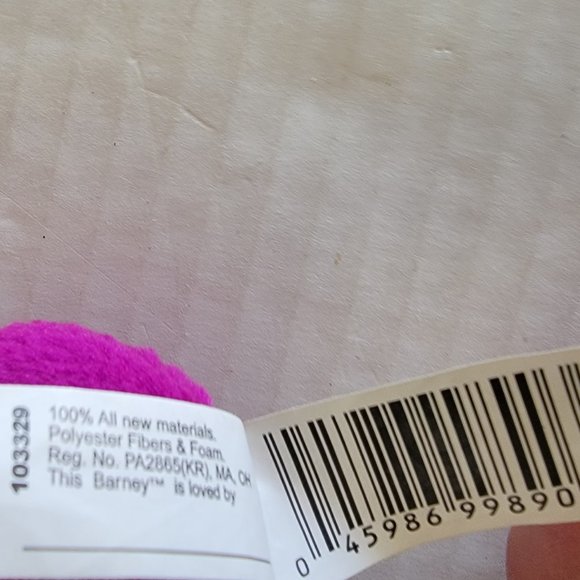 Small Barney Purple Green Dinosaur Plush Doll PBS Kids TV Show I Love You Heart - Picture 7 of 11